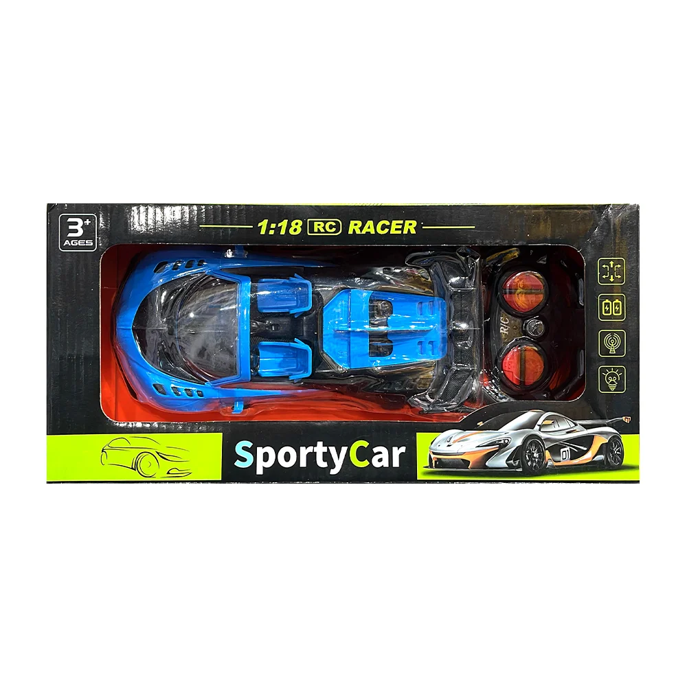 Carro deportivo de juguete a control remoto con pila recargable, variedad de colores / 118-2j