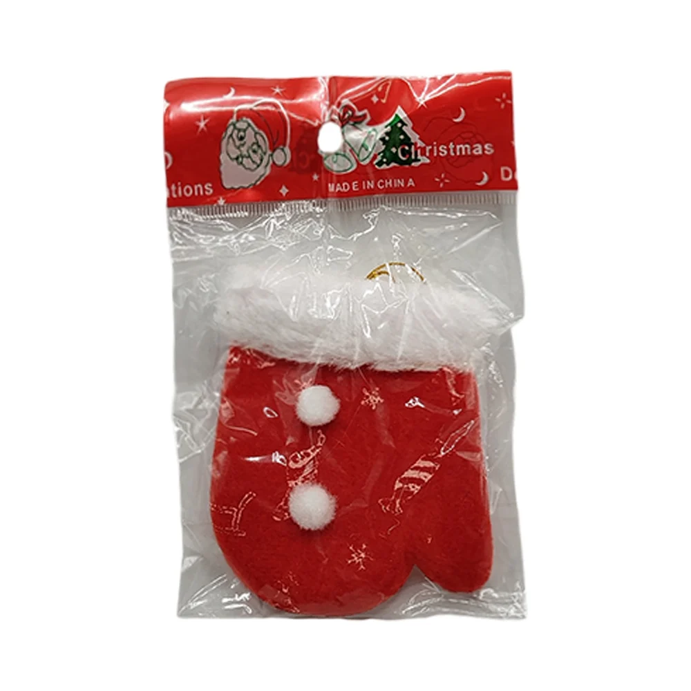 1pza Adorno colgante afelpado en forma de bota o guante con diseño navideño, variedad de modelos y colores / x-783