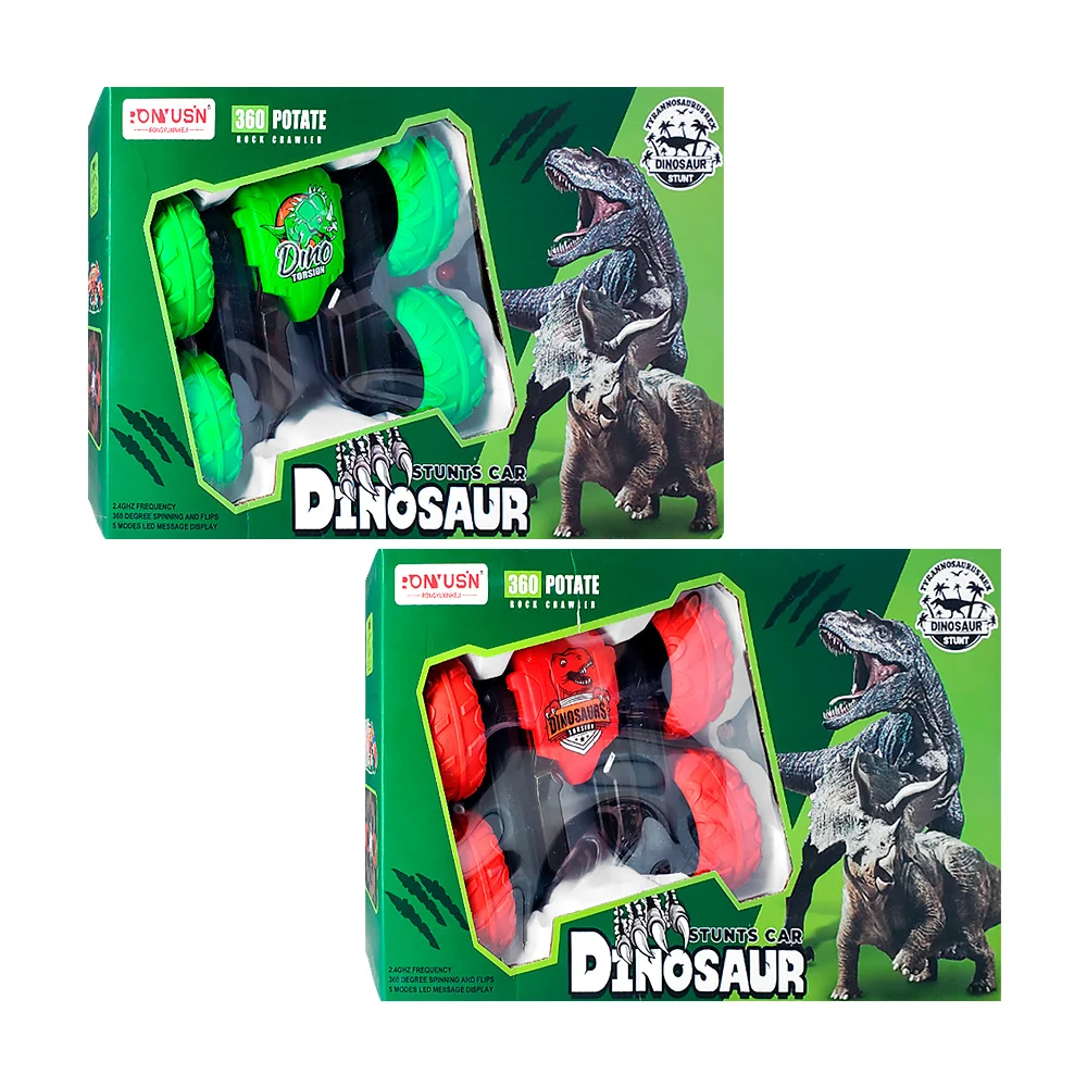Carro acrobatico a control remoto con giros de 360°y estampado de dinosaurio, variedad de colores / stunts car dinosaur / x-840-35