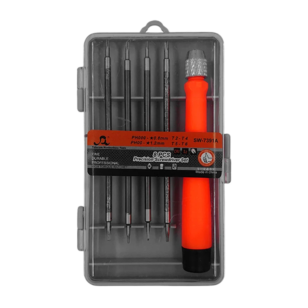 Estuche transparente con desarmador y 4 puntas dobles intercambiables / sw7391a
