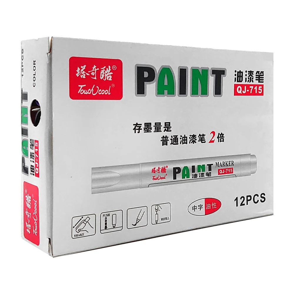 Caja con 12 marcadores plumones touch de colores / paint / qj-715