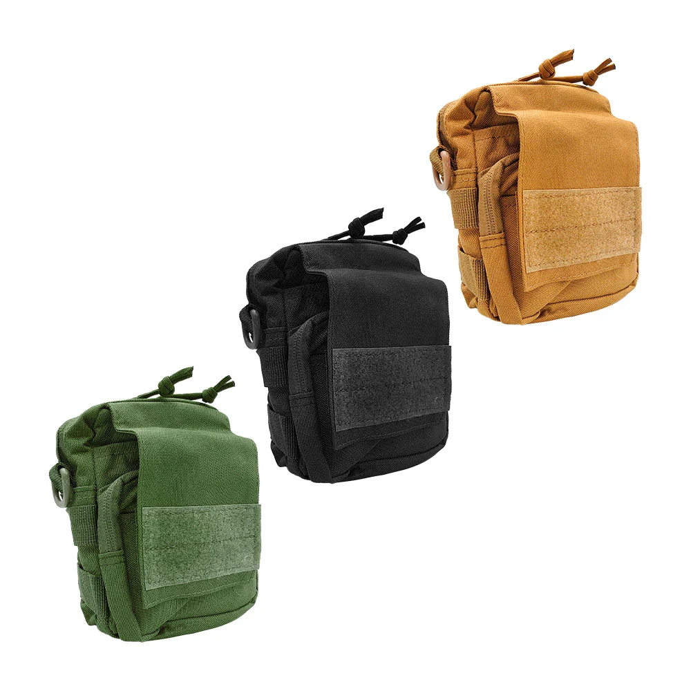 1pza Bolsa cangurera táctica colgante pequeña con 3 compartimentos y correa, variedad de colores / x052