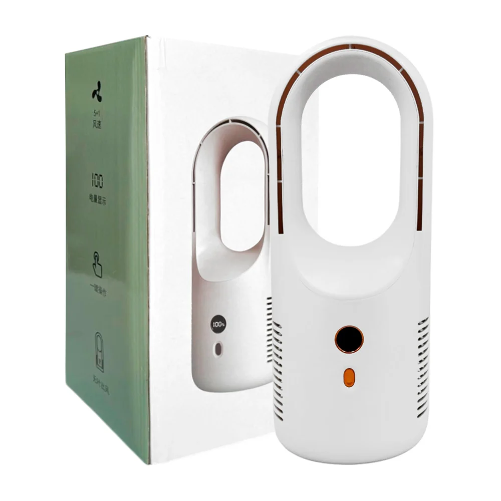Ventilador inteligente recargable sin aspas y 6 velocidades, 5w / intelligent leafless fan / x28