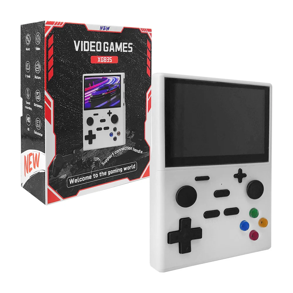 Consola de video juegos portátil con pantalla 3.5 pulgadas, sistema linux y ram ddr3 2gb, variedad de colores / video games / xgb35