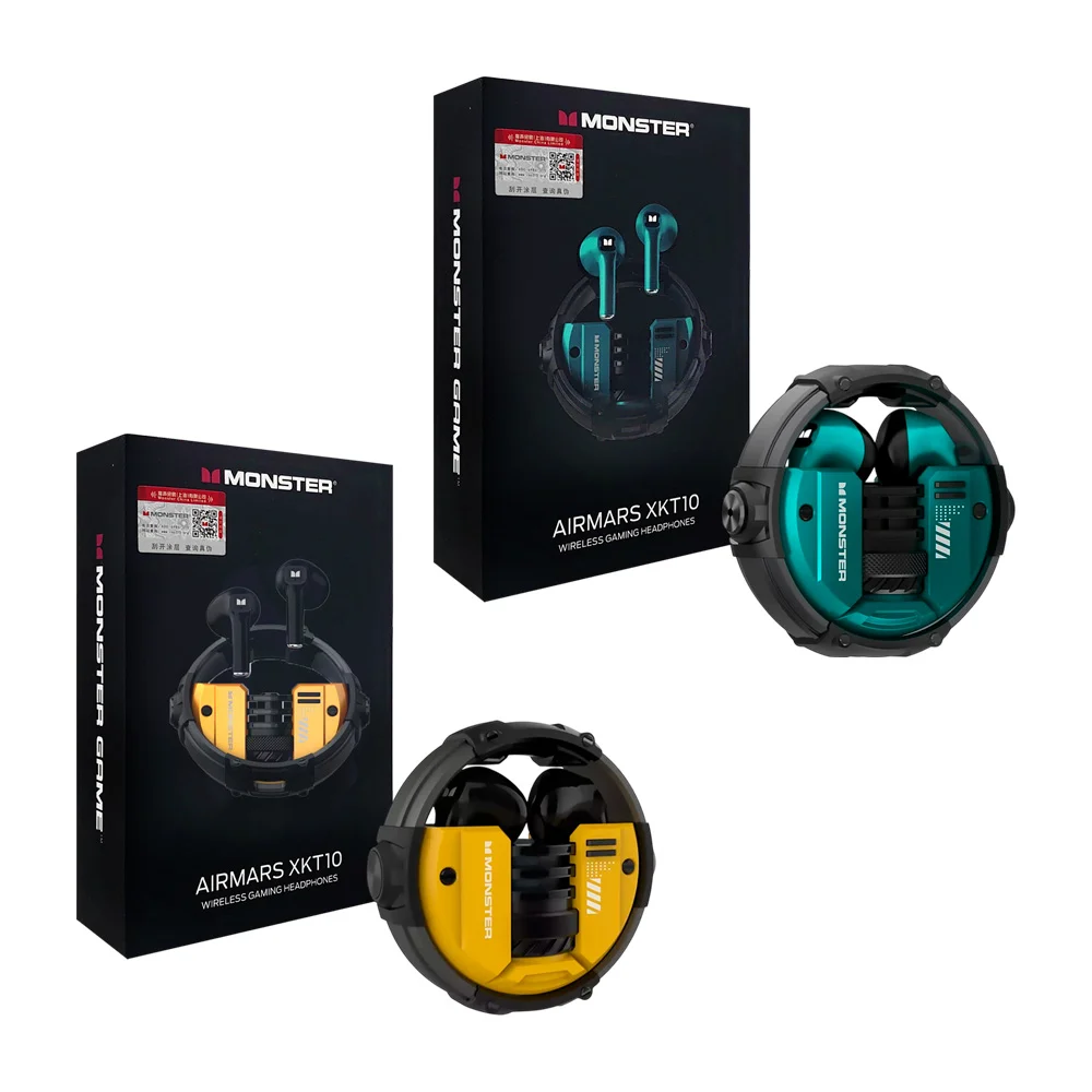 Audífonos monster bluetooth con estuche de carga redondo, variedad de colores / airmars xkt10