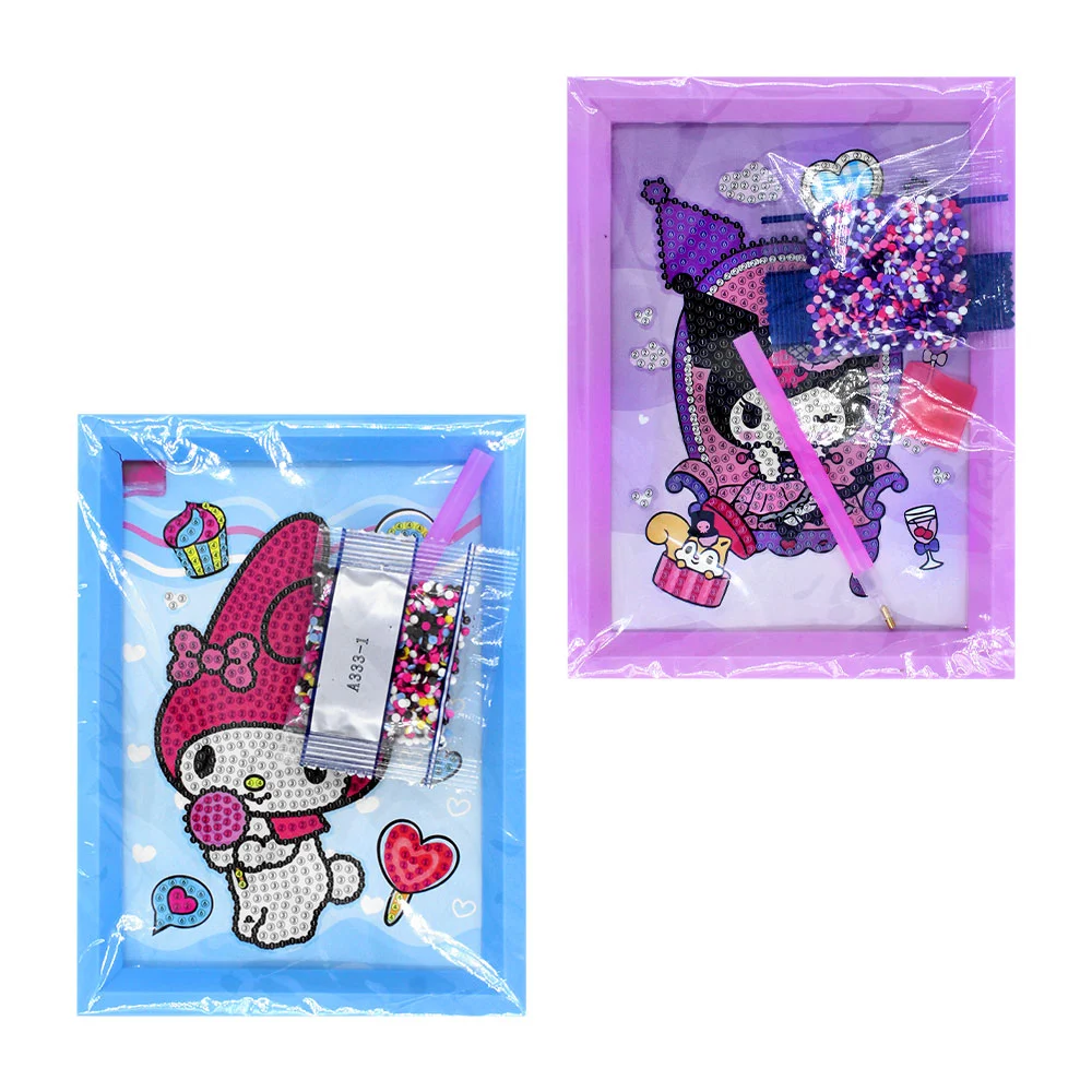 Dibujo interactivo diamond painting con diseño de personajes hello kitty, kuromi o my melody, variedad de diseños / xlt-118 / cyd-b / xd10-2