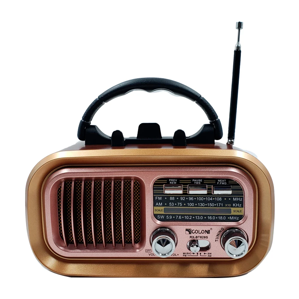 Bocina radio fm/am/sw con soporte para celular, panel solar + entrada para usb y tf, variedad de colores / rx-bt628s