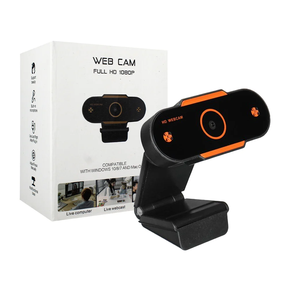 Cámara web full hd 1080p con micrófono para computadora / web cam