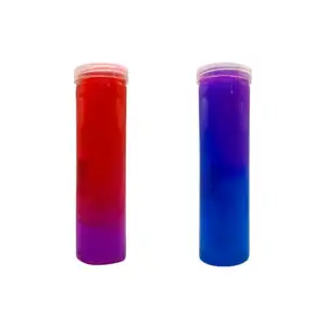 Bote de slime cilíndrico bicolor translúcido con efecto de brillantin…