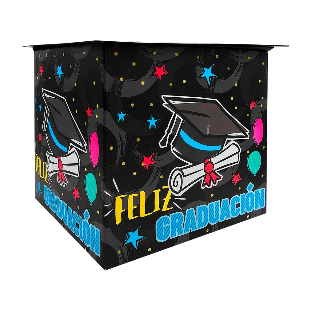 Caja armable de regalo grande con temática de graduación, 25x25x25cm, variedad de modelos / xq-l198