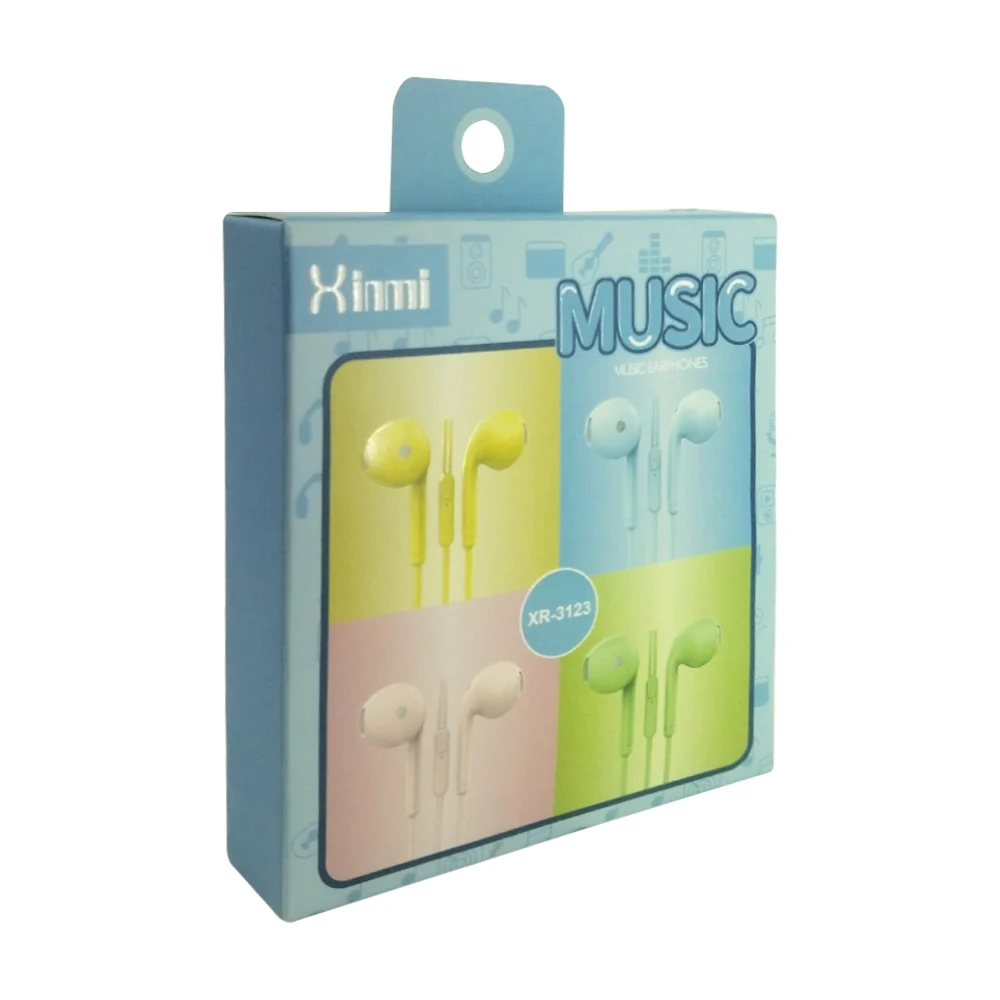 Audífonos earphones alámbricos con entrada auxiliar 3.5mm, variedad de colores / music / xr-3123