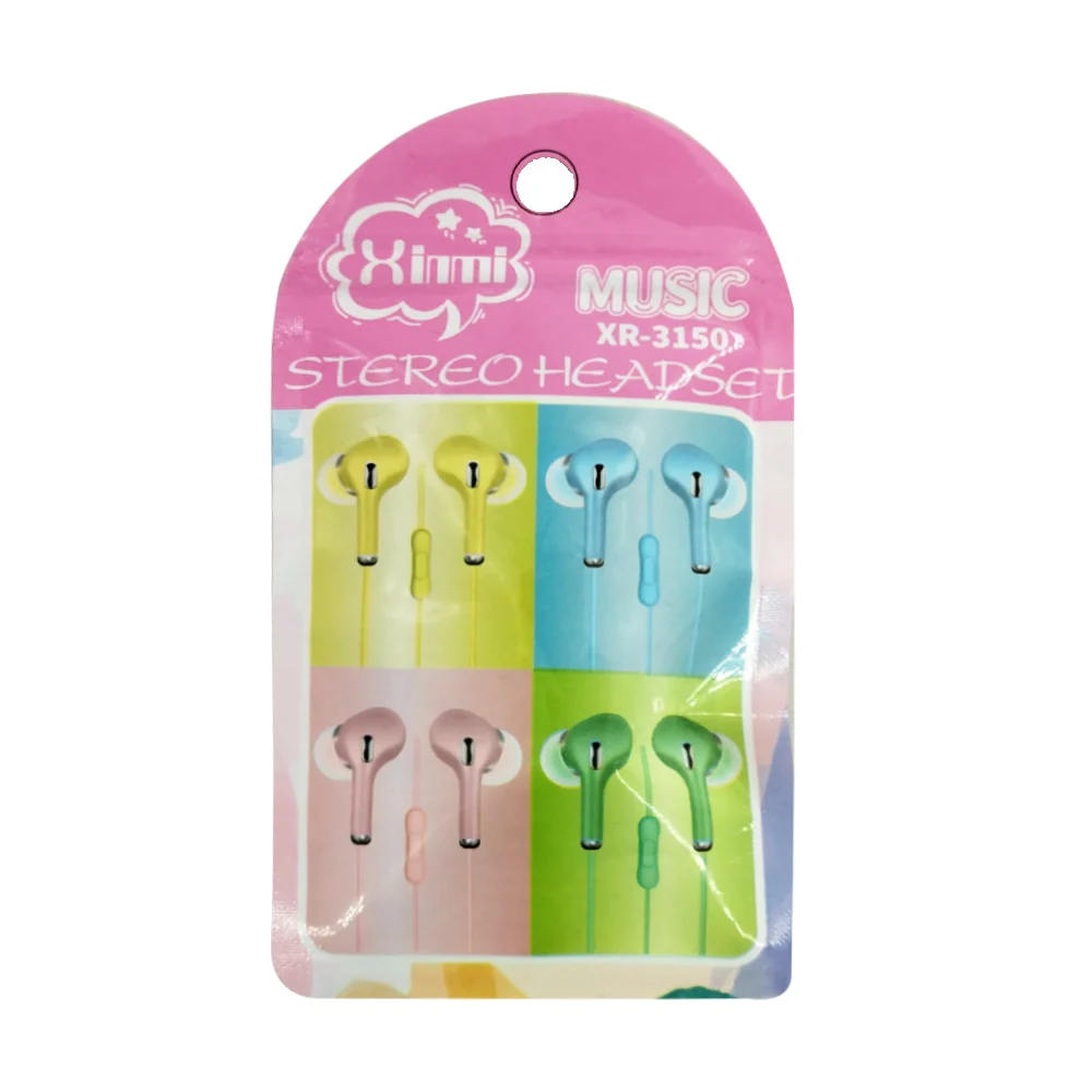 Audífonos alámbricos earphone con entrada auxiliar 3.5mm, variedad de colores / stereo headset / xr-3150