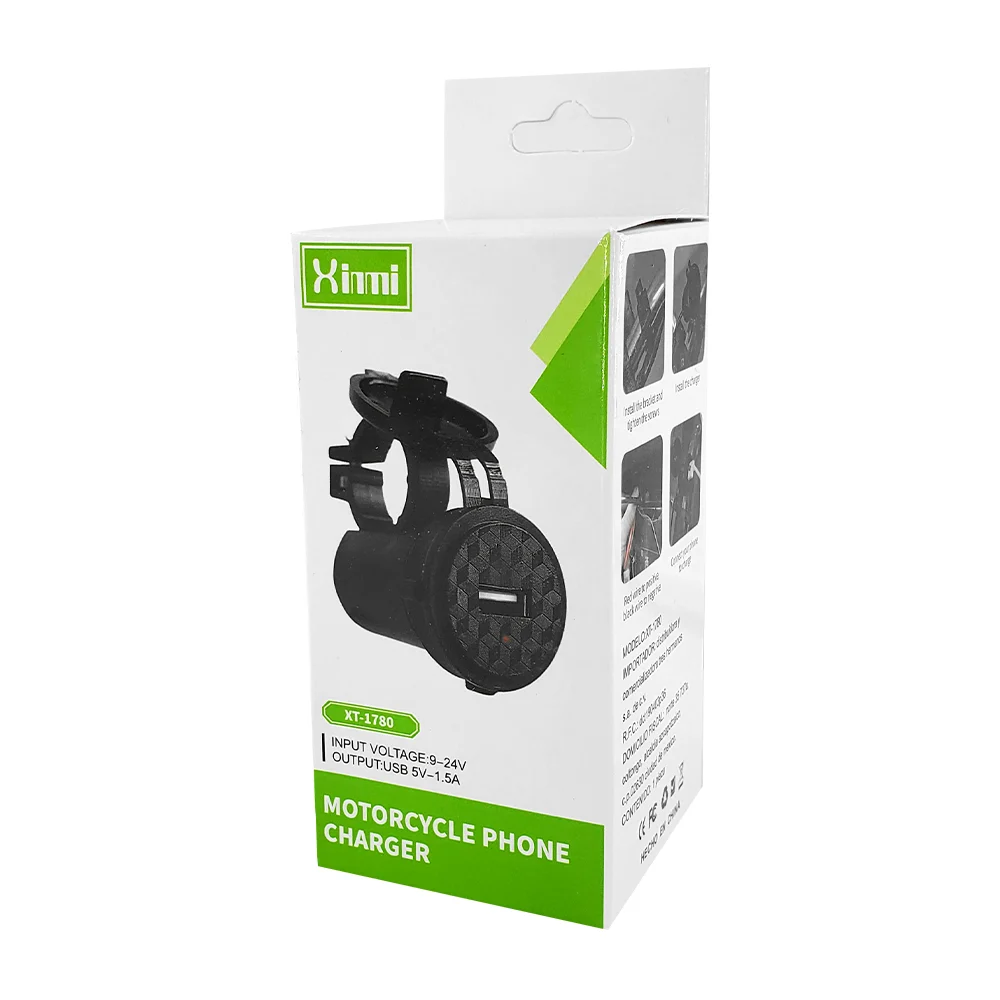 Cargador con 1 puerto usb 1.5a para adaptar a motocicleta / xt-1780