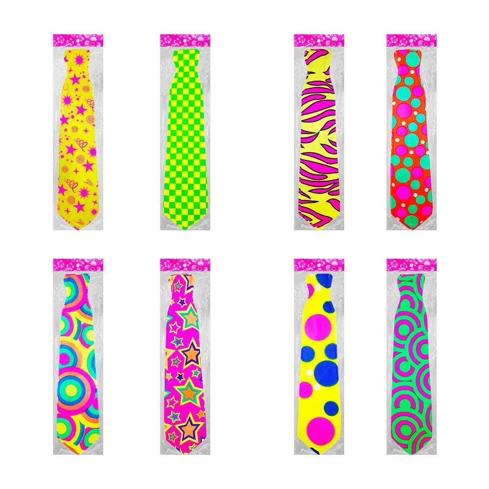 Paquete de 12 corbatas para fiesta, con diseños en tonos neón, variedad de diseños / xwj-70