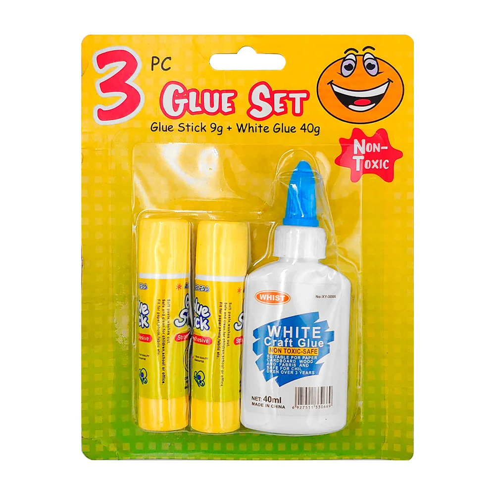 Blíster con resistol blanco de 40ml y 2 barras resistol de 9g / j732 / glue set