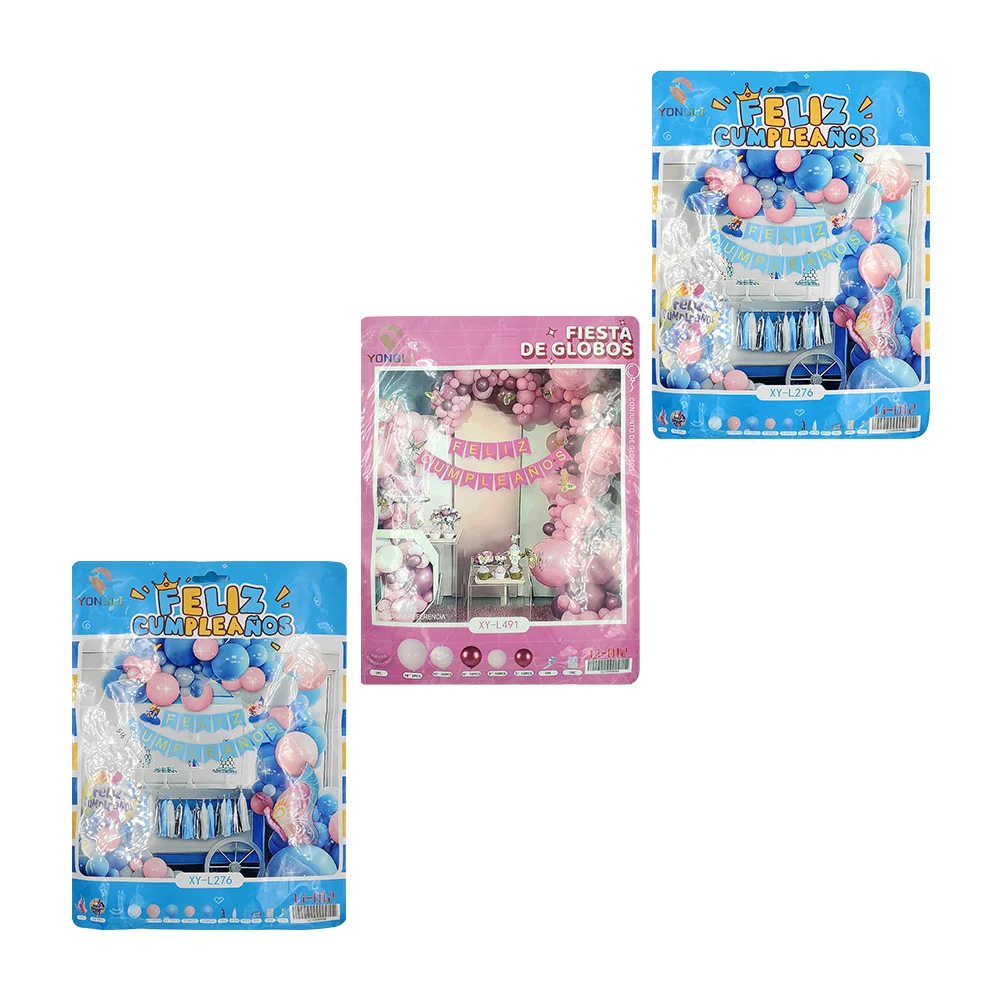 Kit decorativo para fiesta con temática de mariposas, diversos globos y banderín feliz cumpleaños, variedad de modelos / xy-l276 / li-012