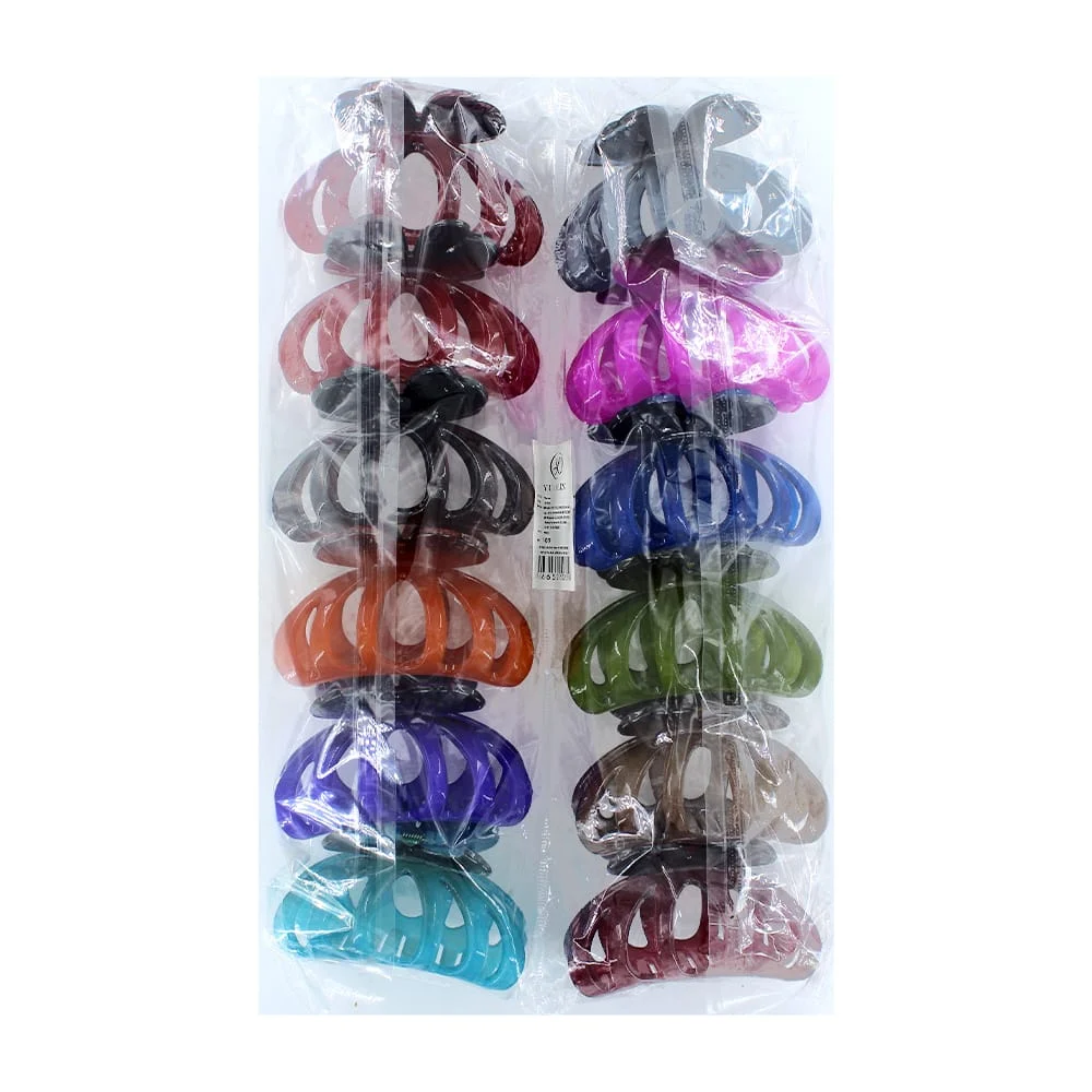 Paquete de 12 pinzas grandes para el pelo colores aperlados, variedad de colores / y-09