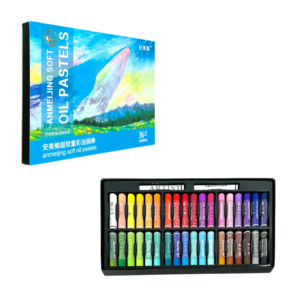 Paquete de 38 crayones óleo pastel graso, variedad de colores / amazing soft oil pastels / y-a186-3