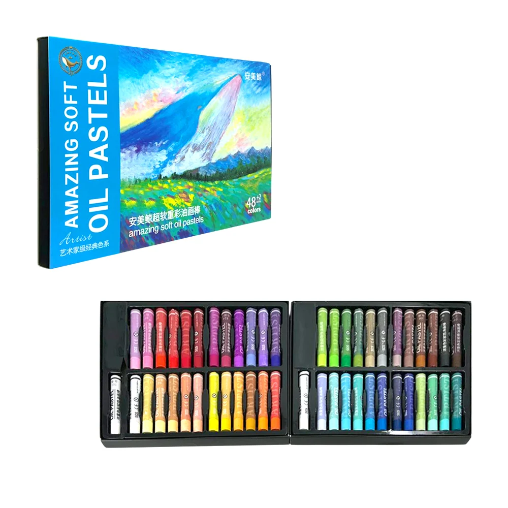 Paquete de 50 crayones óleo pastel graso, variedad de colores / amazing soft oil pastels / y-a186-4