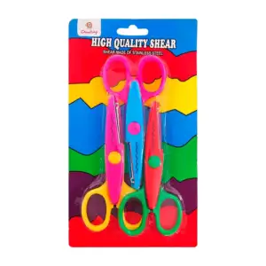 Blíster de 3 tijeras con corte de diversas figuras, variedad de model…