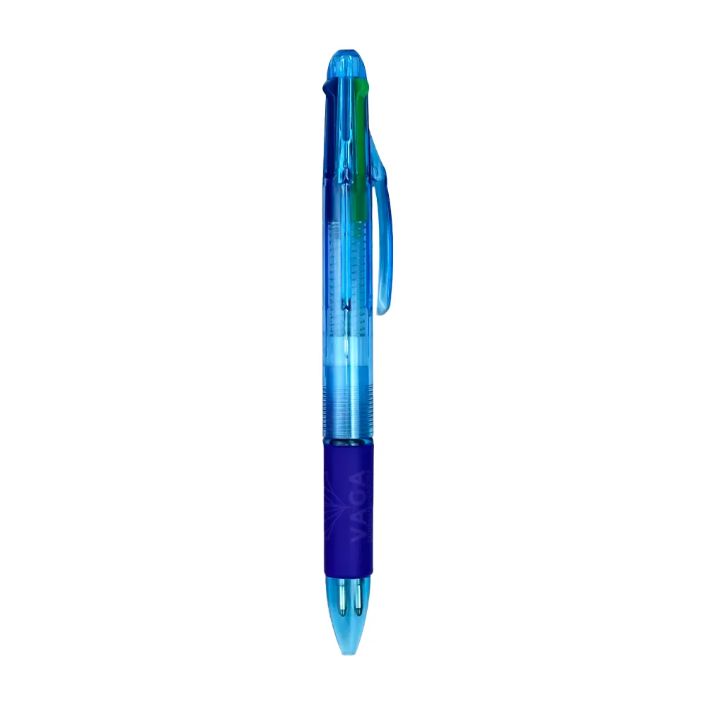 Caja con 12 plumas bolígrafos de 4 tintas intercambiables y punta de 0.7mm, variedad de colores / reda company
