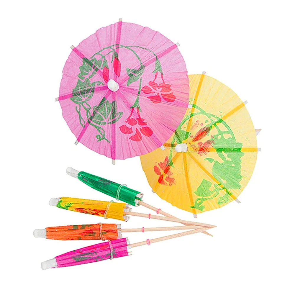 Paquete con 12 mini sombrillas party decorativas para bebidas, variedad de colores / y-b74