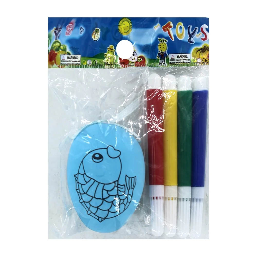 Juguete huevo de plástico con 4 plumones para pintar / y-d51