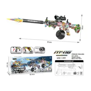 Pistola de hidrogel tipo rifle m416 con accesorios y diseño de grafit…