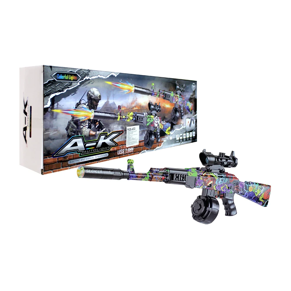 Pistola de hidrogel tipo a-k47 con accesorios y diseño de grafiti, variedad de diseños / y626-4dg / y626-2dg