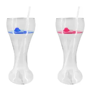 Vaso yarda largo de plástico con compartimentos para botanas 28cm, va…