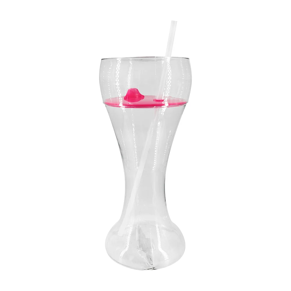 Vaso yarda largo de plástico con compartimentos para botanas 28cm, variedad de colores