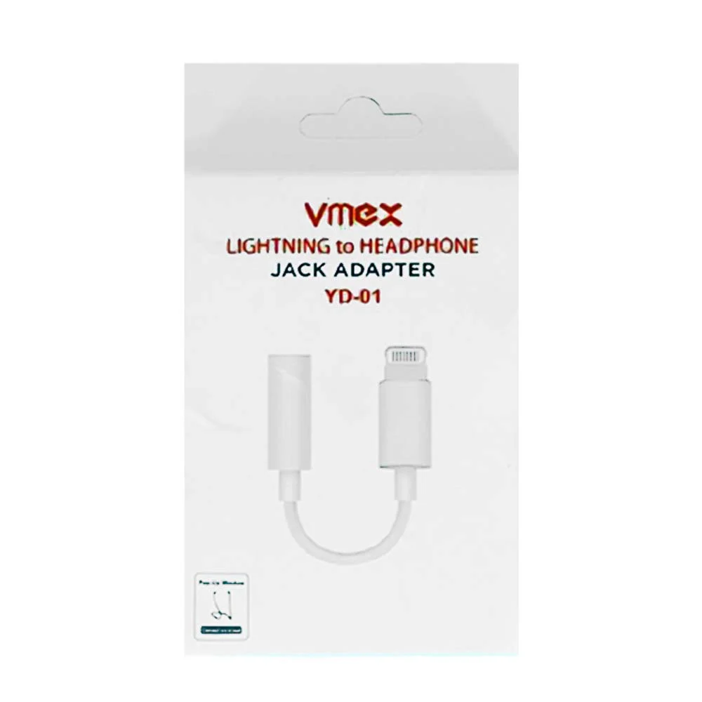 Cable adaptador lightning a entrada auxiliar 3.5mm para audífonos / yd-01