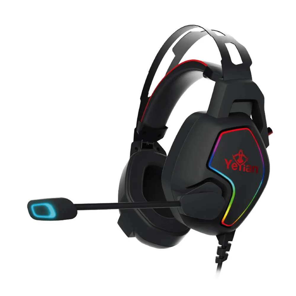 Audífonos diadema gamer alámbrica con micrófono y luces led intercambiables / vicious series 3000
