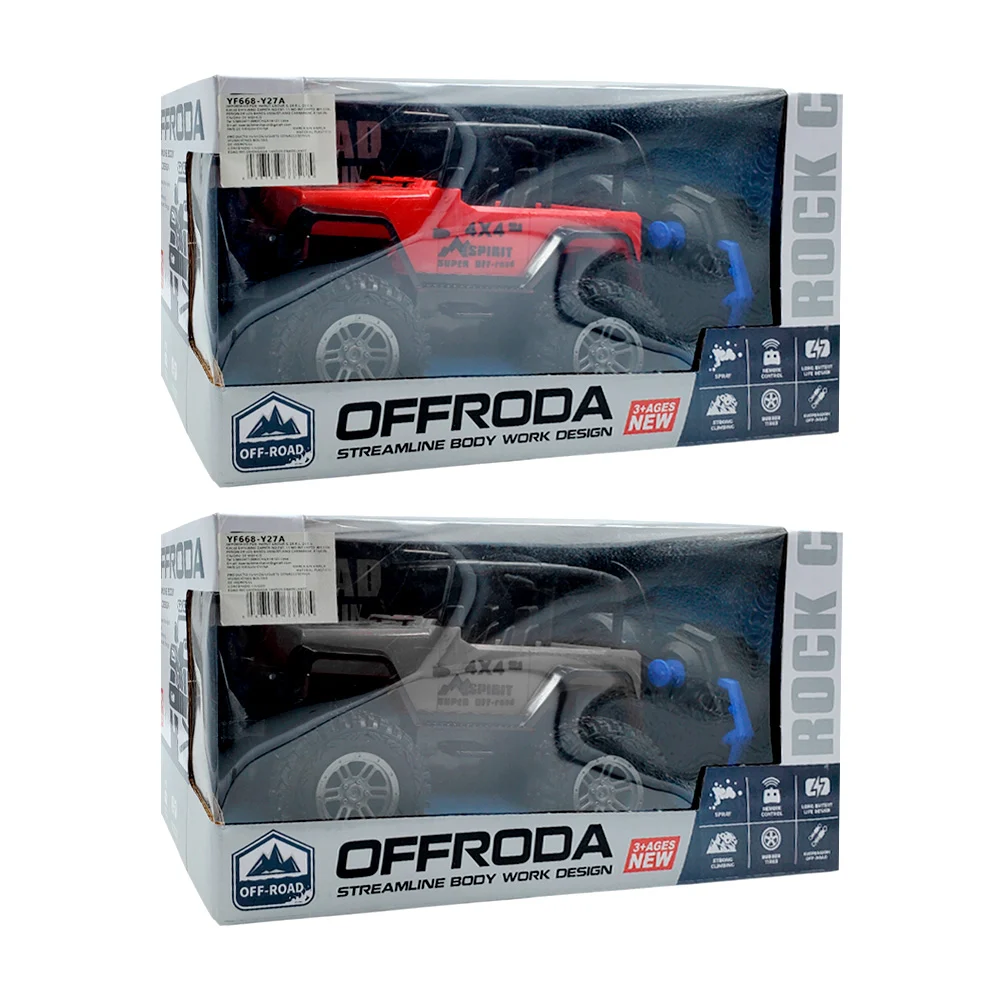 Carro camioneta 4x4 todo terreno offroda con control remoto, spray efecto humo y pila recargable, variedad de colores / rock climbing