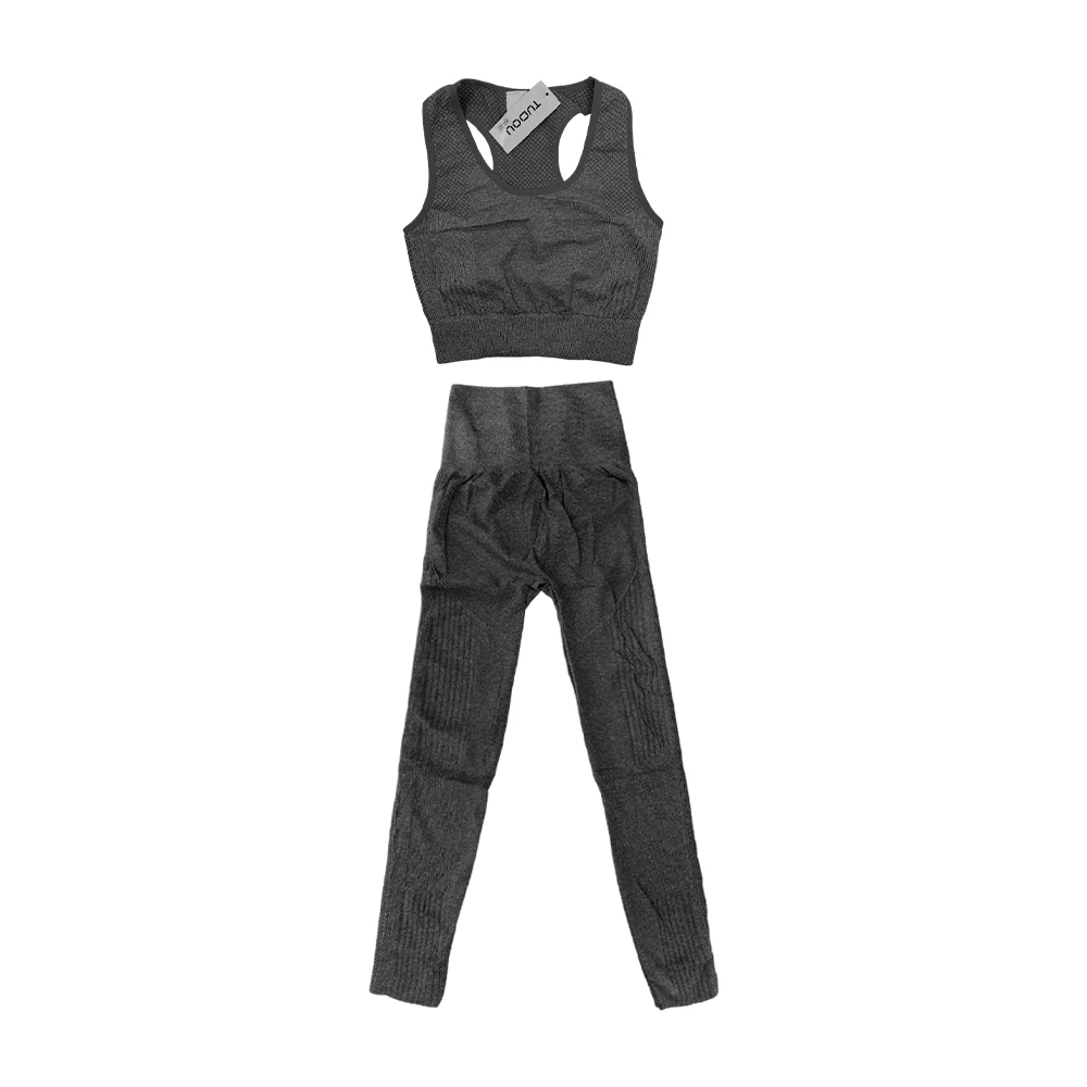 Conjunto deportivo para dama con top sin varilla y leggings de tela elastica unitalla, variedad de colores / yff-301