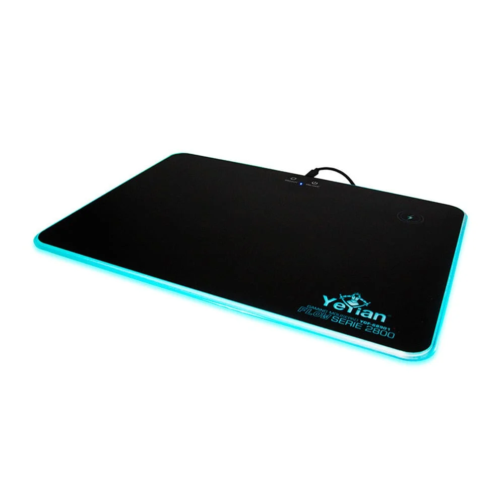 Tapete mouse pad gamer serie 2800 de 353x256mm con base antiderrapante y luz led rgb de fondo / ygf-68901