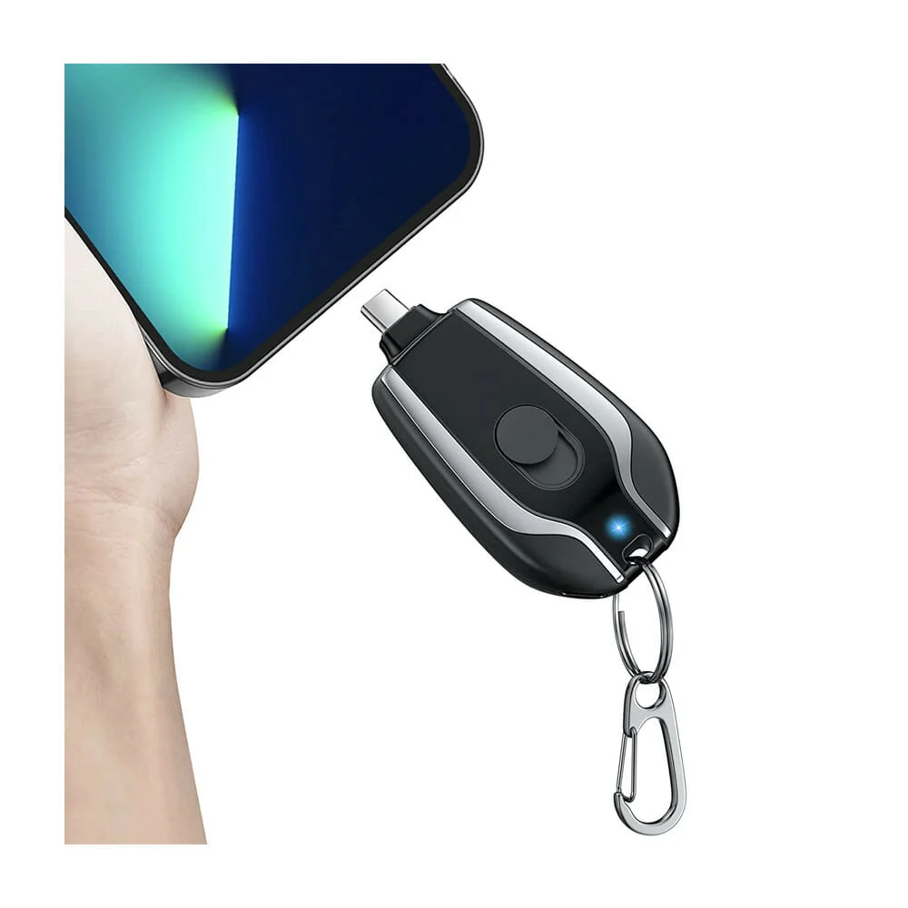 Llavero cargador portátil de emergencia con luz indicadora y entrada tipo c, variedad de colores /  keychain emergency charger / 80913