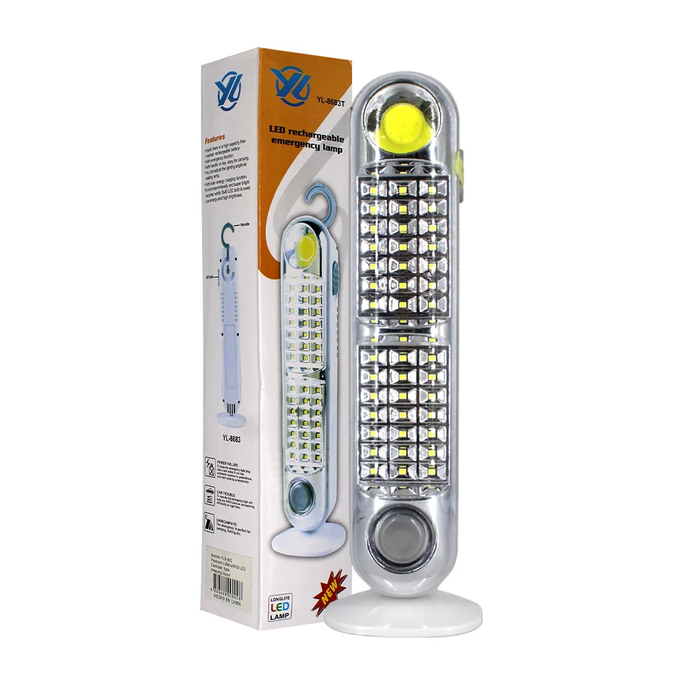 Lámpara de emergencia recargable con panel solar, colgante y base / yl-8683 / hl-lam8460