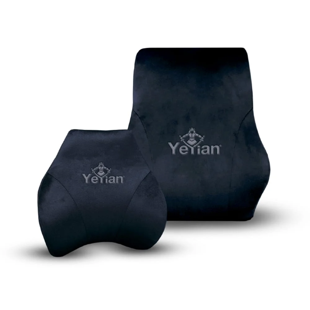 Kit de 2 almohadas color negro cojín cervical y lumbar / aren serie 2500 / yka-20705