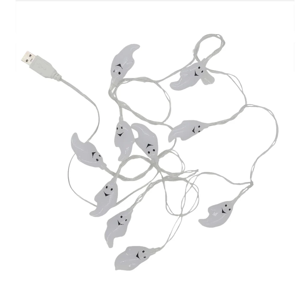 Guirnalda / serie led con entrada usb, 2m aprox y diseño de 10 fantasmas / yld-01