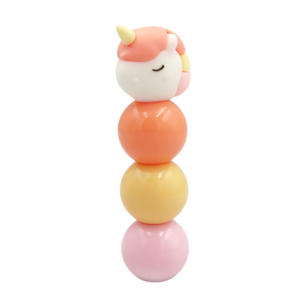Blíster de 3 mini marcatextos redondos apilables, con figura en forma de unicornio, variedad de colores / ym1-345