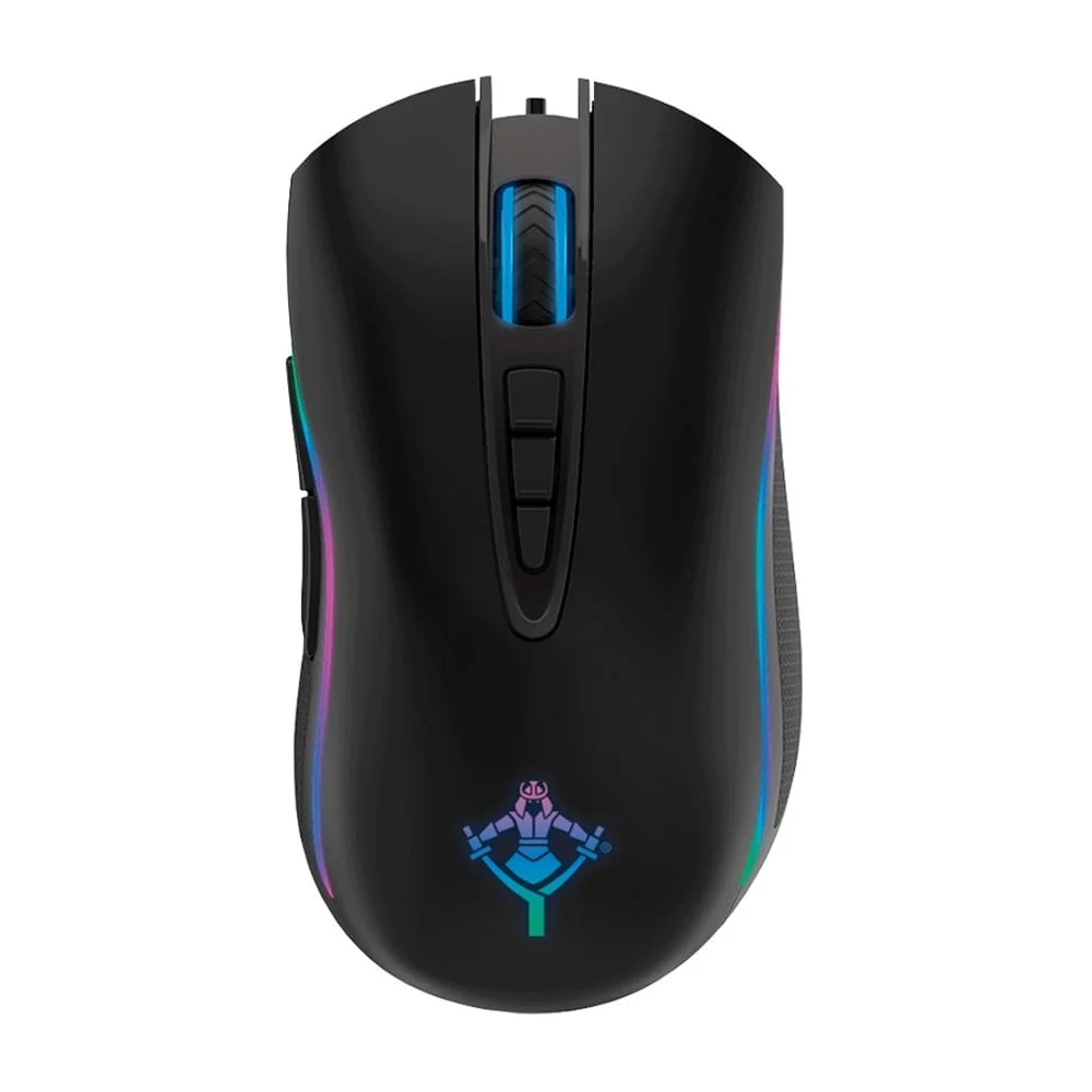 Mouse gamer alámbrico negro serie 2000 con sensor y luz led rgb / ymg-24110n