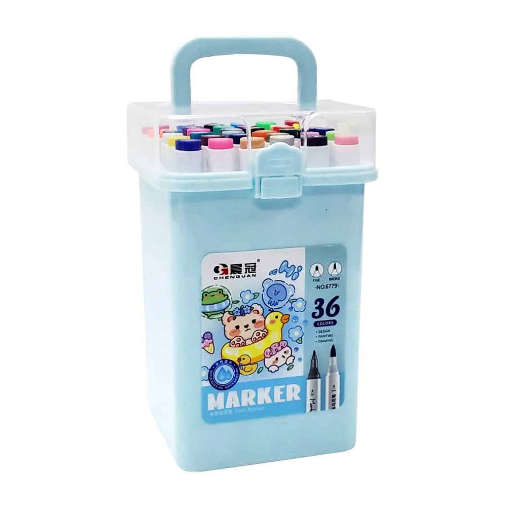 Estuche con 36 marcadores plumones chenguan de colores con doble punta / 36 colors marker / yy-x4 / 800306
