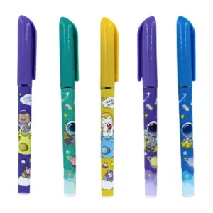 1pza pluma de punta fina y tinta negra + diseño kawaii, variedad de d…