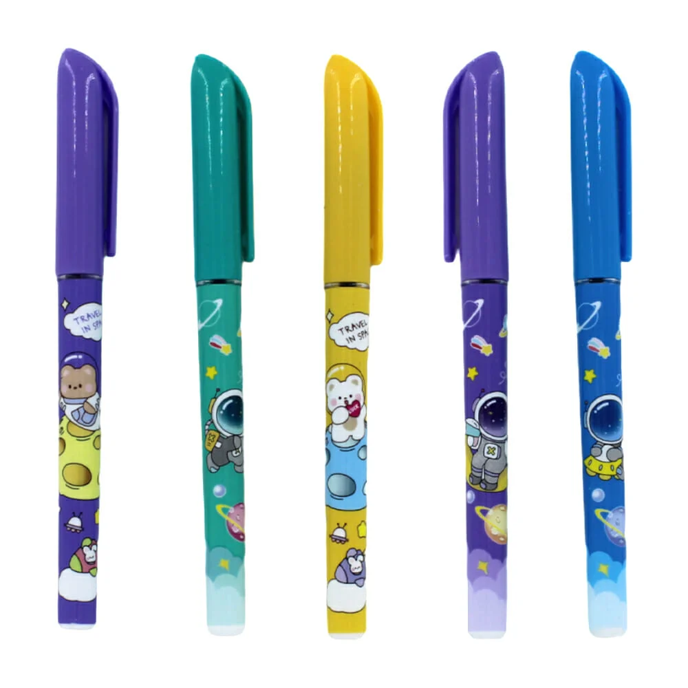 1pza pluma de punta fina y tinta negra + diseño kawaii, variedad de diseños / k620 / k621