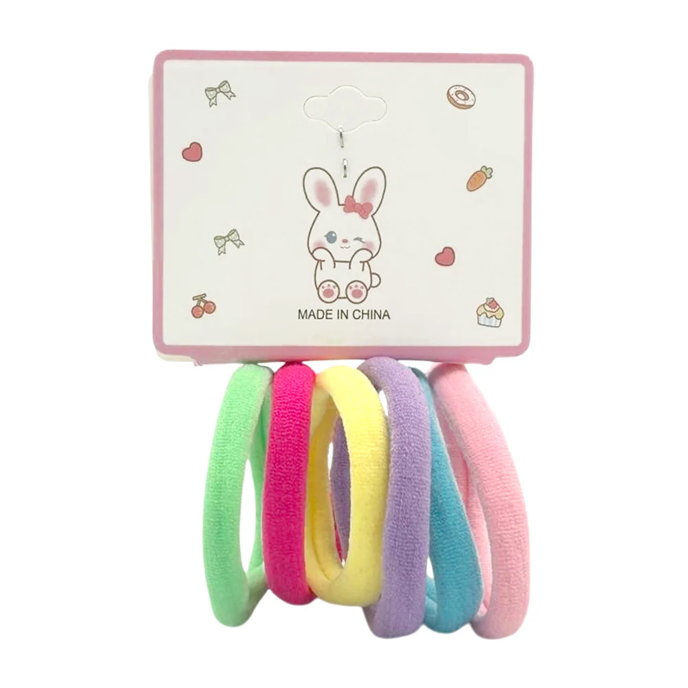 Paquete con 6 donas ligas de colores pastel para el cabello / conejo kawaii