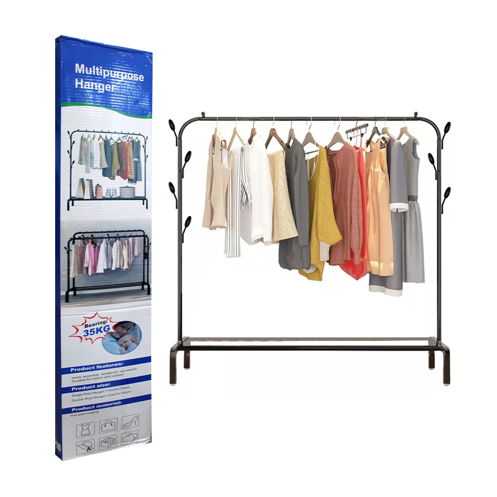 Organizador / perchero móvil multifuncional para ropa con ganchos para accesorios de 110x40x150cm, variedad de diseños / yp-602 / multipurpose hanger / pcr1 / v2-yp-603
