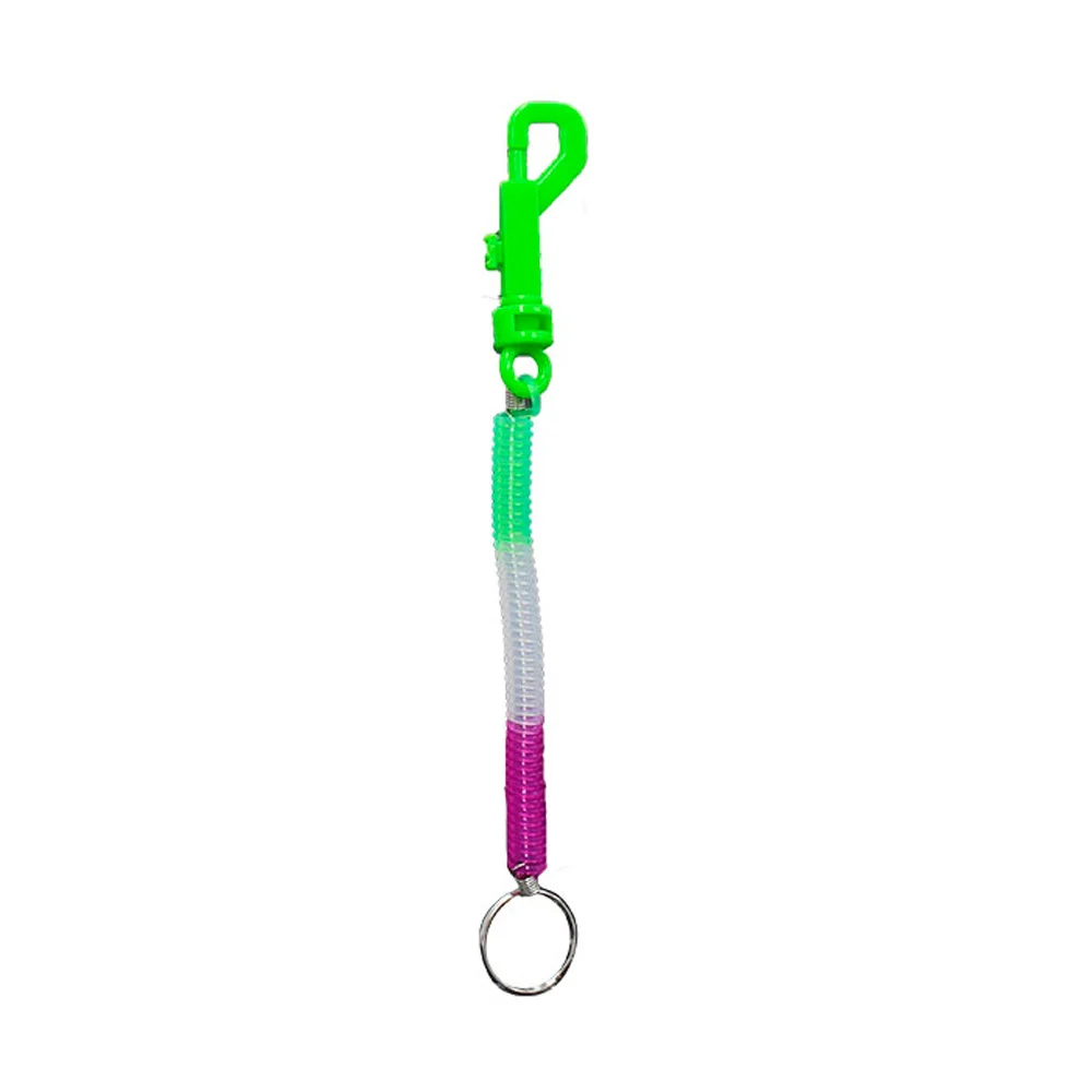 1pza Llavero retráctil en espiral con cuerda elástica anti pérdida, variedad de colores