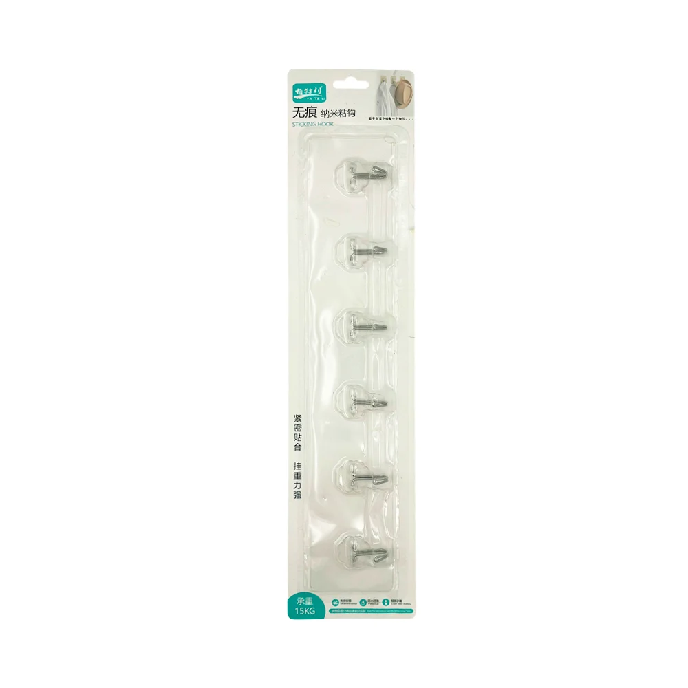 Blíster de sticker rectangular adhesivo con 6 mini ganchos multifuncionales en forma de flor / sticking hook / ytl-0528