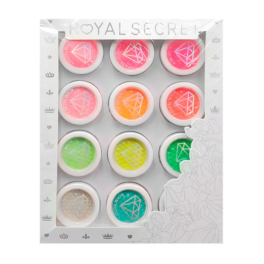 Paquete con 12 sombras fosforescentes en polvo para ojos, variedad de colores / royal secret / yy-9016